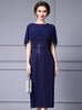 Dark Blue Sequins Mother Of The Bride Dress