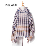 Checked Hooded Pullover Cloak