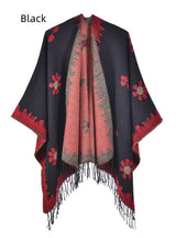 Flower Knit Cardigan Tassel Split Warm Cloak