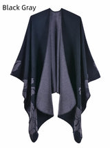 Retro Big Flower Double-sided Cashmere Cloak