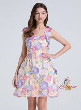 Slim Embroidered Flower Dress