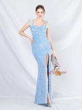 Mermaid Sequins Straps Prom Dress