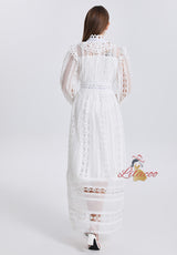 Palace High Neck Lantern Sleeve Dress