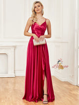 Sexy Suspender Satin Backless Dress