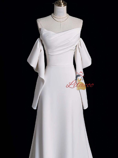 Sexy White Mermaid Strapless Pleats Wedding Dress