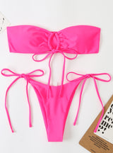Women Lace Up Swimsuit Bikini