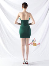 Sexy Strapless Button Short Prom Dress