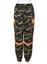 Contrasting Color Pocket Camouflage Pant