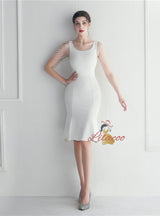 Short Straps Beading Prom Dress