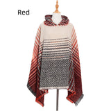 Polyester Gradient Hooded Cloak Shawl