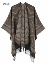 Fringe Fashion Warm Thick Split Shawl