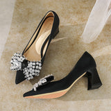 Pointed Platform Heels Crystal Shoes