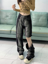 Straight Detachable Wide-leg Pants Jeans