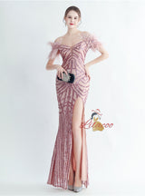 Mermaid Sequins Spaghetti Straps Prom Dress