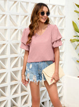 Loose Leisure Holiday V-neck T-shirt