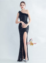 Mermaid Sequins One Shoulder Prom Dress