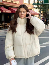 Color Matching Thick Winter Loose Down Coat