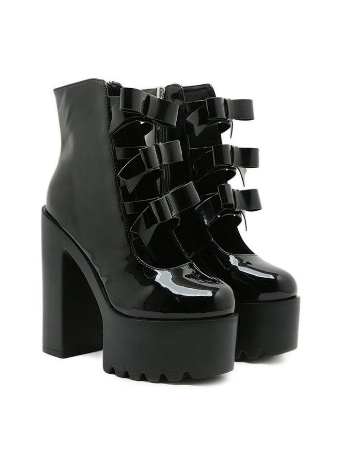 Bow Heel High Heels Boots
