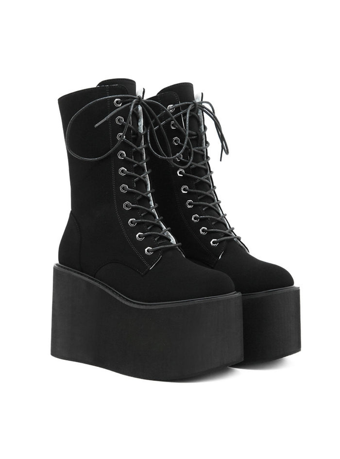 Thick-soled Round Toe Velvet Winter Boots