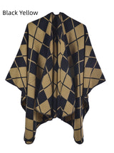 Ethnic Diamond Cashmere-like Split Cloak Coat