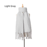Thick Tassel Solid Color Thick Scarf