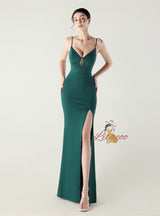 Mermaid Spaghetti Straps Split Prom Dress
