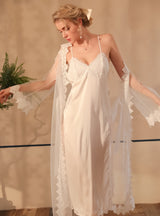 Mesh Lace Stitching Nightgown Two-piece Suit