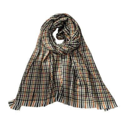 Women Small Plaid Retro Scarf