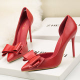 Shallow-mouth Pointed Bow High-heeled Shoes
