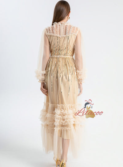 Mesh Heavy Industry Perspective Dress