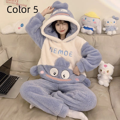 Thick Flannel Cartoon Home Service Suit