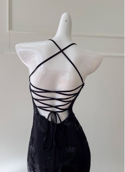 Slim Lace Strap Party Dress