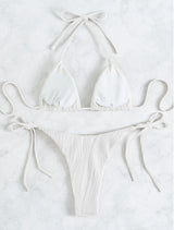 Sexy Solid Color Lace-up Bikini