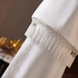 White Loose Tassel Wedding Dress