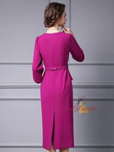 Pink V-neck Beading Flower Mother Of The Bride Dress