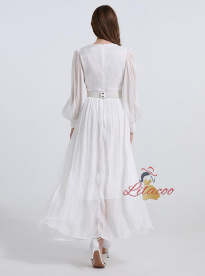 White Holiday Beach Big Swing Dress