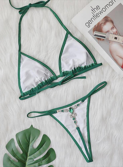 Sexy Thong Crystal Diamond Bikini