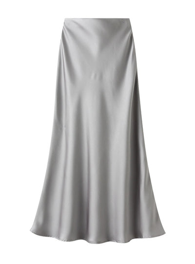 Acetic Satin Long Slim Skinny Skirt
