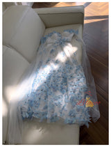 White Tulle Straps Butterfly Prom Dress