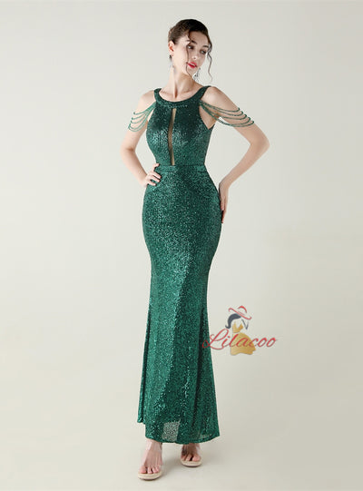 Mermaid Sequins Beading Prom Dress