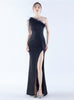 One Shoulder Split Beading Prom Dress