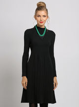 Solid Color Slim Thick Sweater Dress