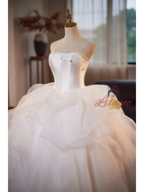 Ball Gown White Tulle Wedding Dress