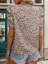 Printed Vintage Puff Sleeve Shirt