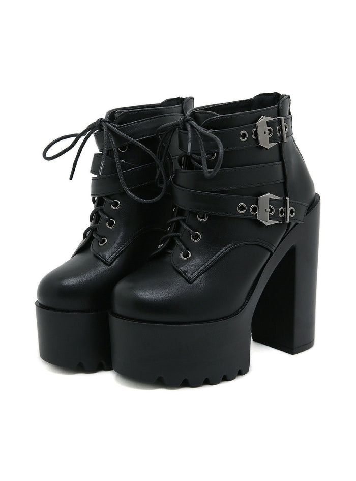 Women's Thick Soles High Heels Boots