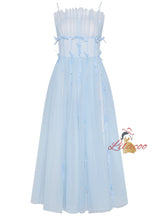 Light Blue Tube Top Suspender Dress