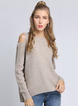 Solid Color Round Neck Loose Pullover Sweater