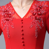 Light Purple V-neck Beading Mother Of The Bride Dress