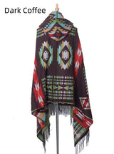 Bohemian National Wind Horn Buckle Hooded Shawl