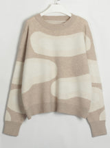 Cloud Irregular Contrast Color Sweater